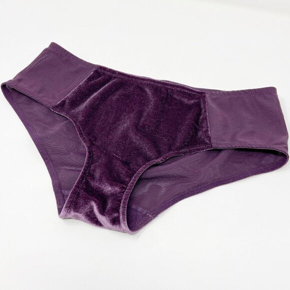 MODERN MOVEMENT | Purple Velvet Boyshort Mid Rise Panty Medium - Picture 2 of 6